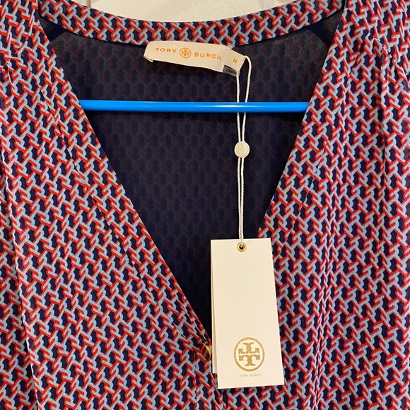 Tory Burch Maple Flower Cadena Silk Velma Dress - Picture 4 of 6